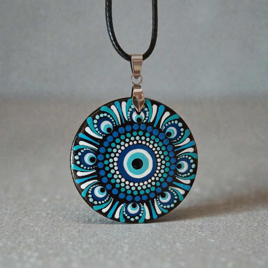 Mandalový prívesok - Evil eye 40 mm